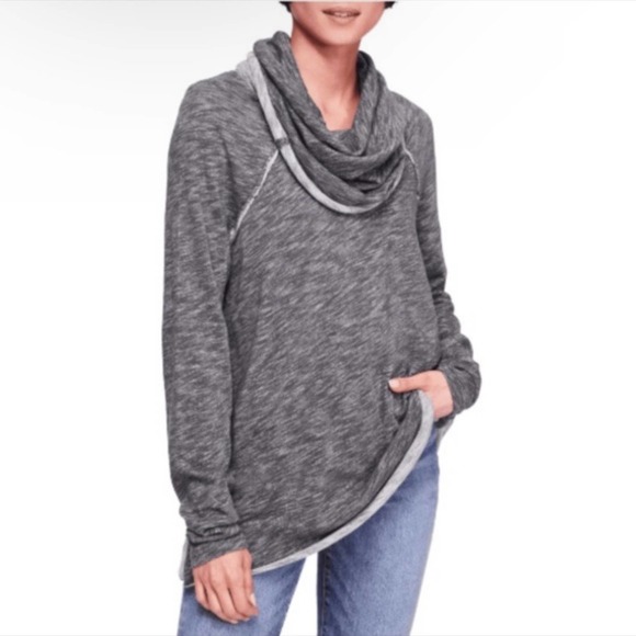 Free People Beach Charcoal Gray Cocoon Cowl Neck Long Sleeve - Picture 9 of 9